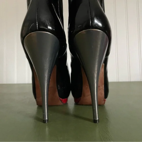 Giuseppe Zanotti Hidden Platform Stilettos in Black Patent Leather w Red *Italy* - Picture 9 of 16